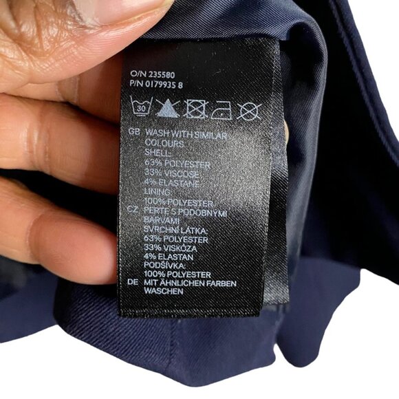 H&M Women's Navy Single Breasted Pleated Blazer - Picture 5 of 7